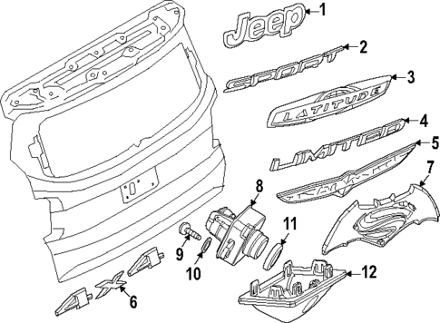Exterior Trim - Lift Gate for 2023 Jeep Renegade #0