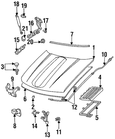 Hood & Components for 1993 Chevrolet Lumina #0