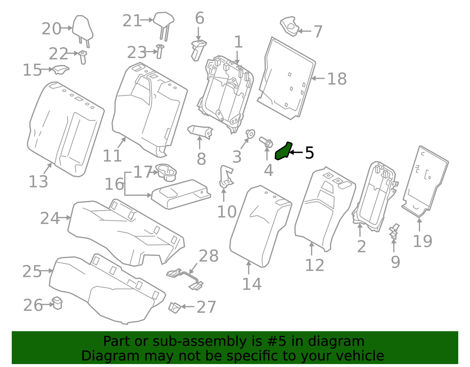 72868-12080-C0 - Seat Back Frame Cap 2019-2025 Toyota | Longo Toyota Parts
