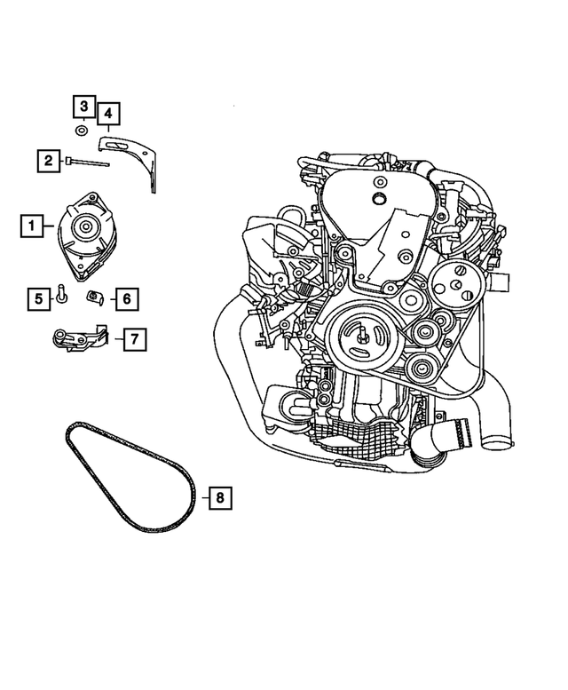 4891533AA - Electrical: Alternator Adjusting Bracket for Mopar Image