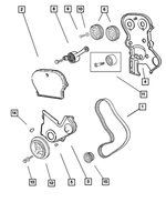 4777932AA - Engine 2.4L Four Cylinder: Timing Belt Cover for Mopar Image image
