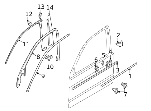 Exterior Trim - Front Door for 1997 BMW 540i #0