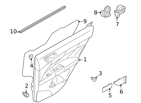 Interior Trim - Rear Door for 2011 Suzuki Kizashi #0