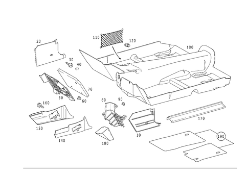 Front Panel Pillar Panelling, Lining on Floor and in Rear Compartment for 1999 Mercedes-Benz SLK 230 #0