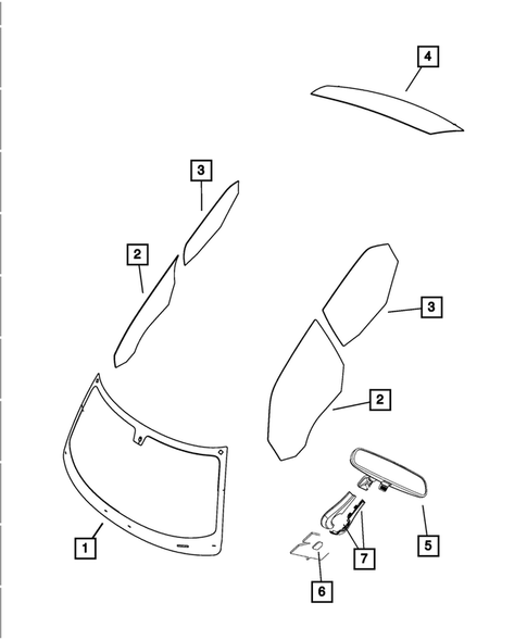 Glass and Interior Rear View Mirror for 2012 Dodge Charger #0