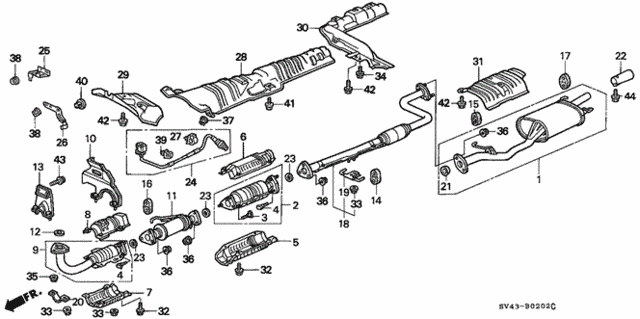 Exhaust Pipe ('95-'97 KL LX,SE) (3) for 1995 Honda Accord #0