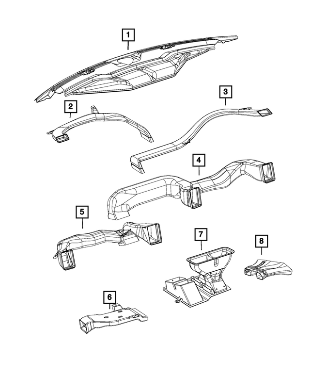 68050665AA - Air Conditioners and Heaters: Demister Duct for Mopar Image image