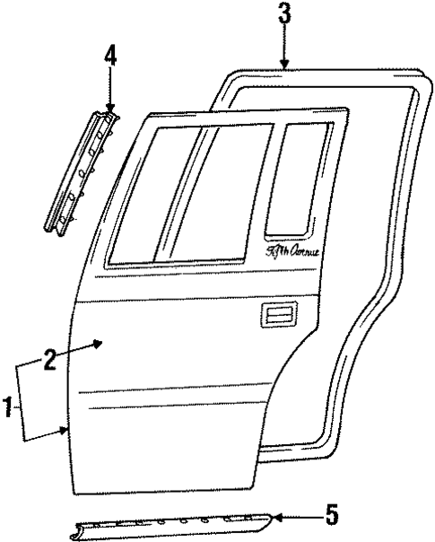 Door & Components for 1992 Chrysler New Yorker #0