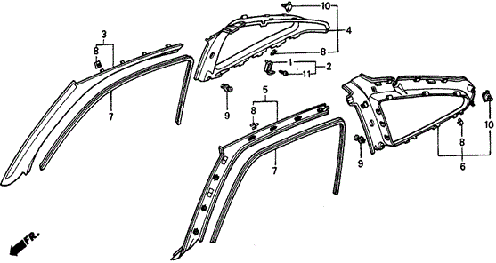 Pillar Lining for 1988 Honda CRX #0