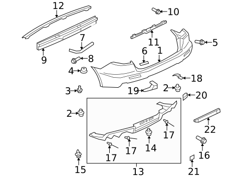 Bumper & Components - Rear for 2012 Mitsubishi Lancer #0