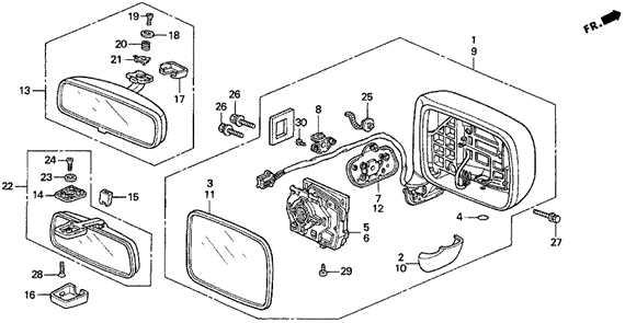 Mirror for 1997 Honda Odyssey #0