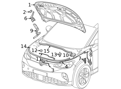 Hood & Components for 2009 Volkswagen Beetle #2