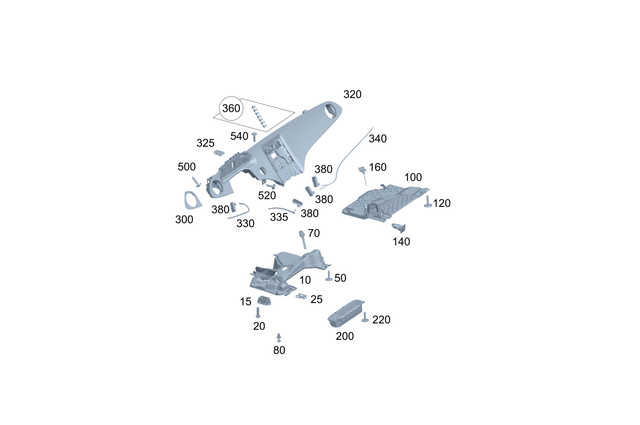 2976806809 - Instrument Panel/Center Console/Linings: Footwell Cover for Mercedes-Benz: EQE 350, EQE 350+, EQE 500, EQE AMG, EQS 450, EQS 450+, EQS 580, EQS AMG Image image