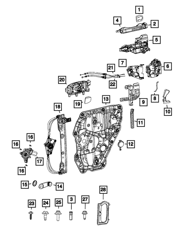 6ZA13LDSAB - Doors, Door Mirrors and Related Parts: Door Handle Cap, Left for Mopar Image
