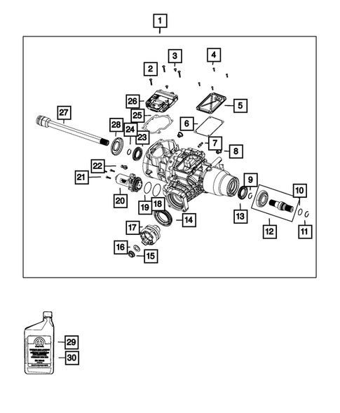 Rear Axle; Housing, Differential and Vent for 2014 Jeep Cherokee #0