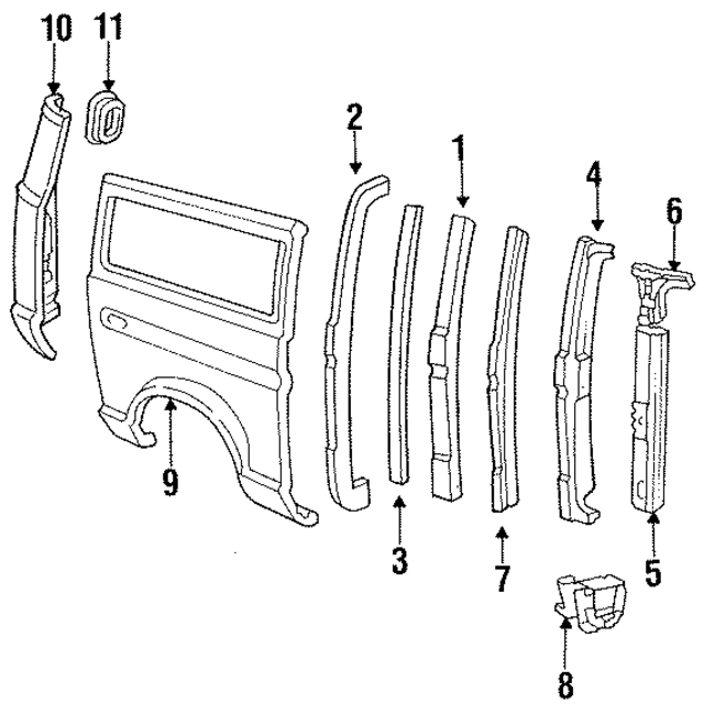 E7UZ15278A97A - Body: Outer Panel for Ford: E-150 Econoline, E-150 Econoline Club Wagon, E-250 Econoline, E-250 Econoline Club Wagon, E-350 Econoline, E-350 Econoline Club Wagon Image