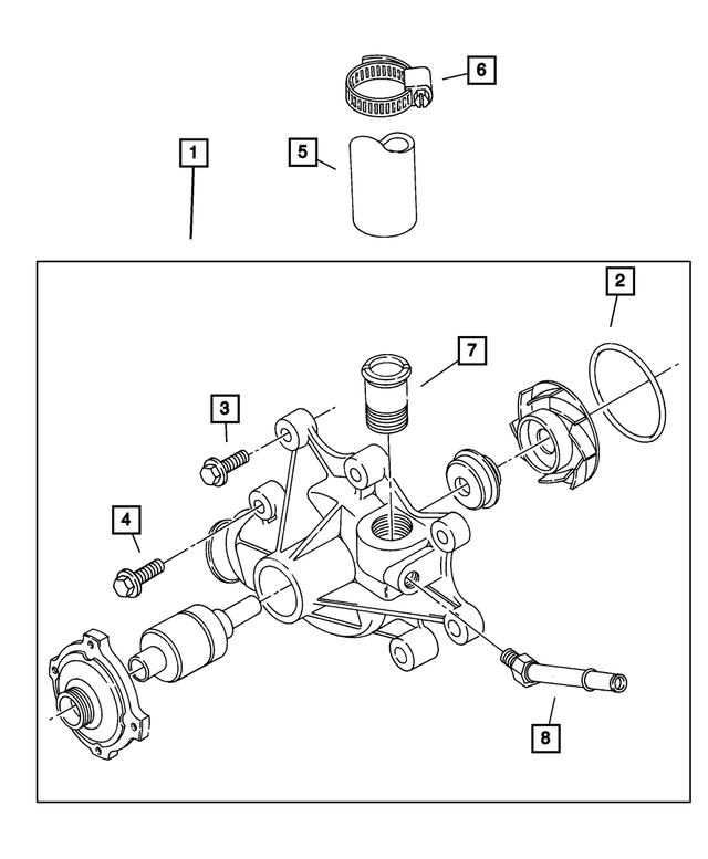 53005879 - Cooling: Water Pump Bypass Hose for Mopar Image