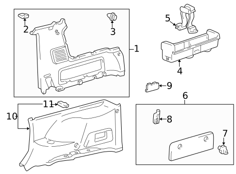Interior Trim - Quarter Panels for 1999 Toyota RAV4 #0