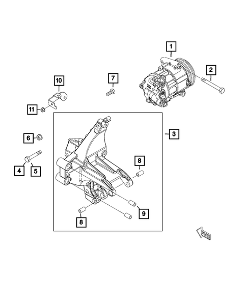 Air Conditioner Compressor and Mounting for 2022 Jeep Renegade #1