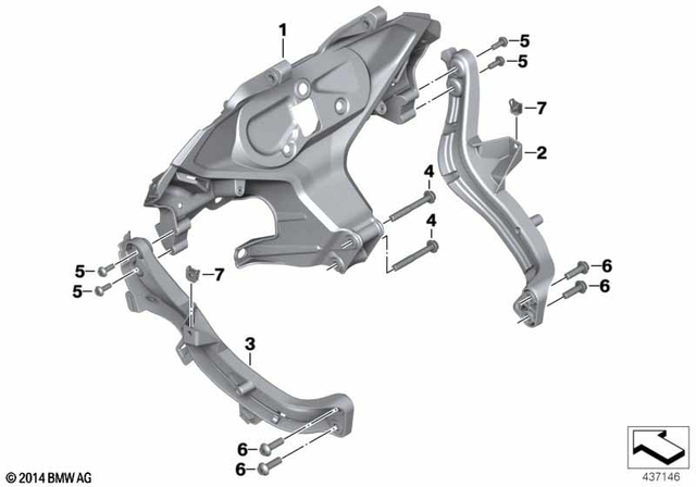 46638369125 - Frame and Mounting Parts: Front Panel Carrier, Center -  for BMW-Motorrad Image
