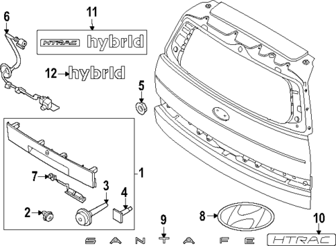 Exterior Trim - Lift Gate for 2025 Hyundai Santa Fe #0