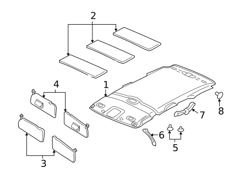 Interior Trim - Roof for 2004 Ford Escape #0