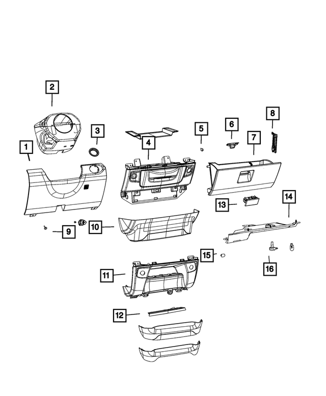 1VY88TX7AH - Interior Trim: Instrument Panel Drawer for Mopar Image