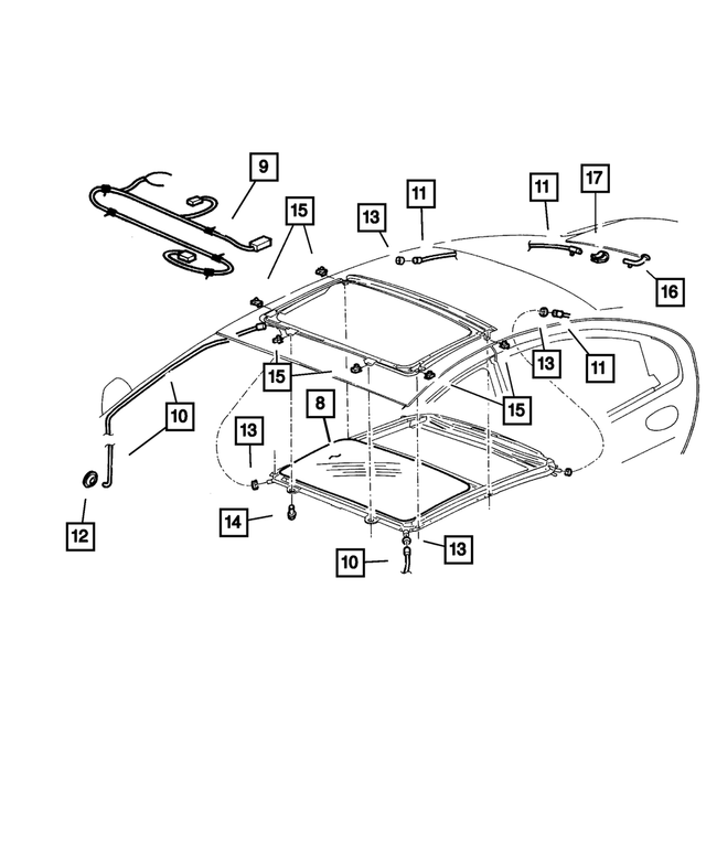 4760731AE - Body Sheet Metal Except Doors: Sunroof Wiring for Mopar Image
