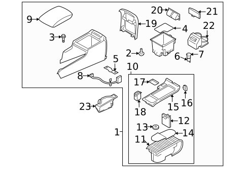 Center Console for 2006 Subaru Legacy #0