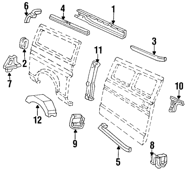 E7UZ15279A92A - Body: Lower Extension for Ford: E-150 Econoline, E-150 Econoline Club Wagon, E-250 Econoline, E-250 Econoline Club Wagon, E-350 Econoline, E-350 Econoline Club Wagon Image