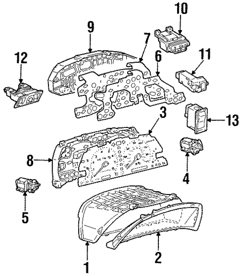 Cluster & Switches for 1993 Lexus SC300 #0