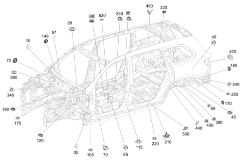 Expansion Plugs, Grommets for 2020 Mercedes-Benz GLS450 #0