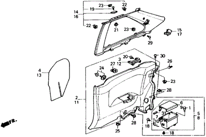 Rear Side Lining for 1988 Honda Accord #0