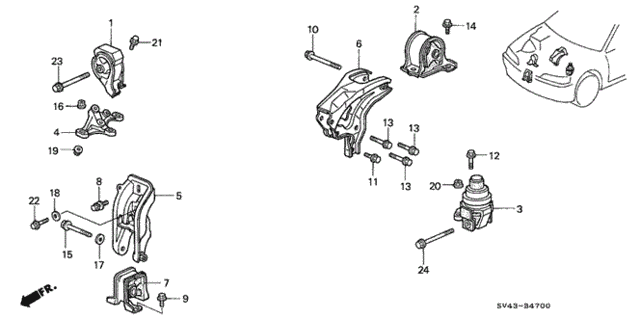 Engine Mount (1) for 1995 Honda Accord #0