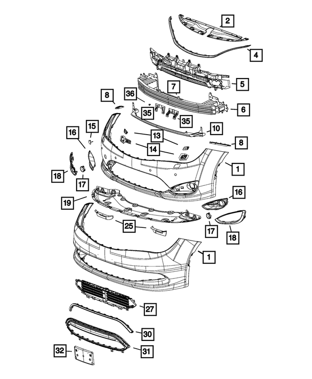 « 5RX41AXRAB – Frame, Bumper and Fascia : Pourtour, Côté Gauche pour Mopar Image »