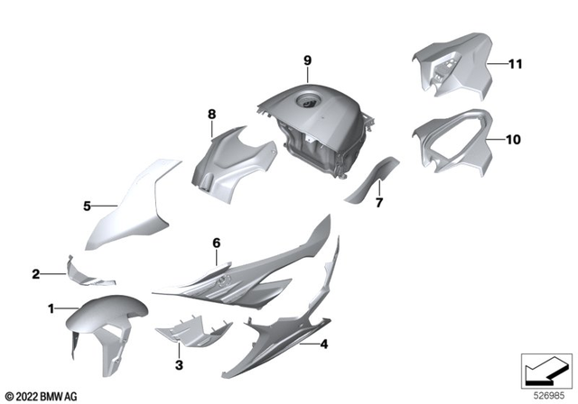 46631542676 - Body Equipment: Trim Upper Section, Right - Blackstorm met for BMW-Motorrad Image