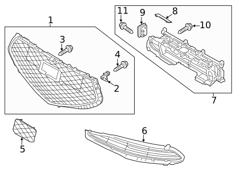 Grille & Components for 2022 Genesis G90 #0