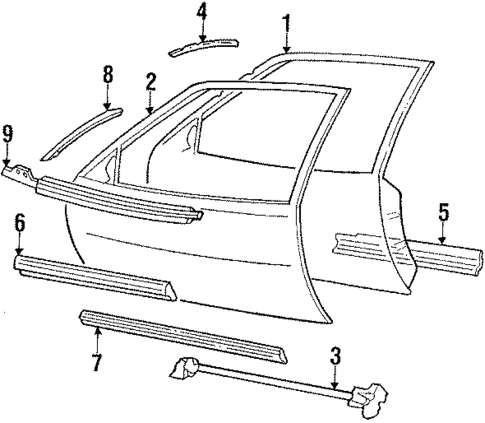 Exterior Trim - Front Door for 1995 Pontiac Grand Prix #0