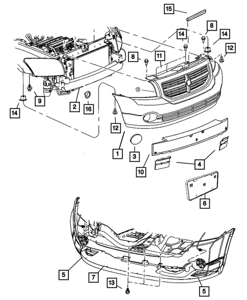 Front Bumper and Fascia for 2008 Dodge Caliber #0