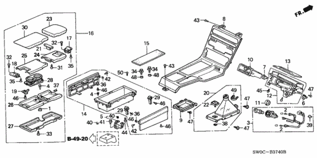Console for 2004 Acura NSX #0