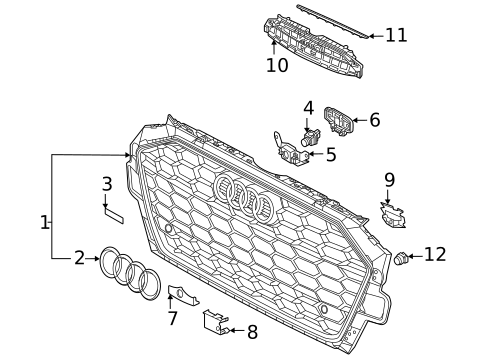 Grille & Components for 2025 Audi A4 Quattro #0