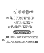 68573313AA - Exterior Ornamentation: Jeep Nameplate for Mopar Image