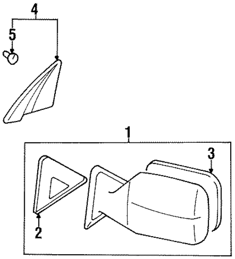 Outside Mirrors for 1996 Toyota Land Cruiser #0