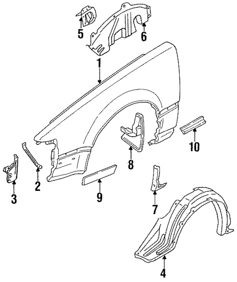 Exterior Trim - Fender for 1990 Nissan Pulsar NX #0