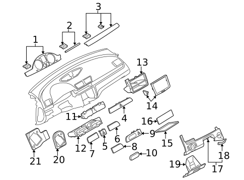 Instrument Panel Components for 2007 Volkswagen Passat #0