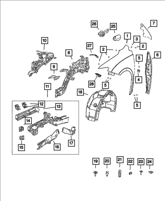 68257663AD - : Front Suspension Tower, Left for Mopar Image