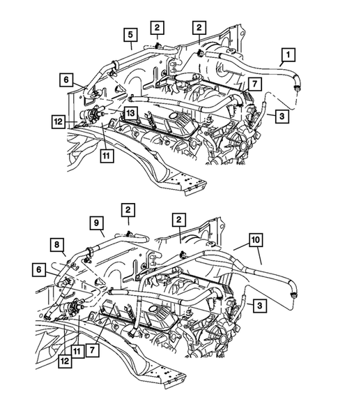 Air Conditioner and Heater Plumbing for 2001 Dodge Durango #4
