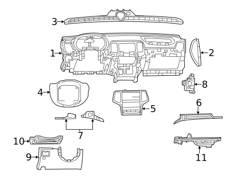 Instrument Panel Components for 2018 Dodge Durango #0