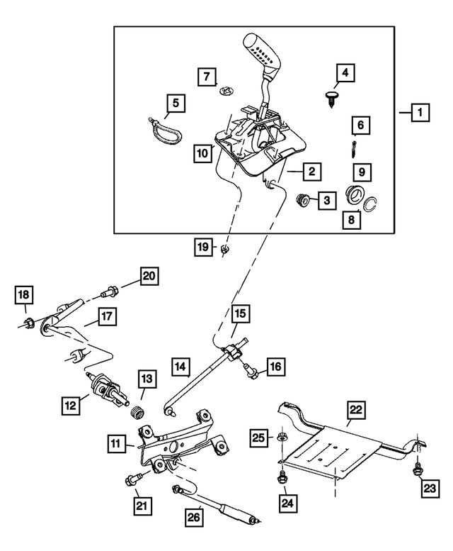 53001284 - Transfer Case Model 241 [DHW]: Shift Lever Housing for Mopar Image