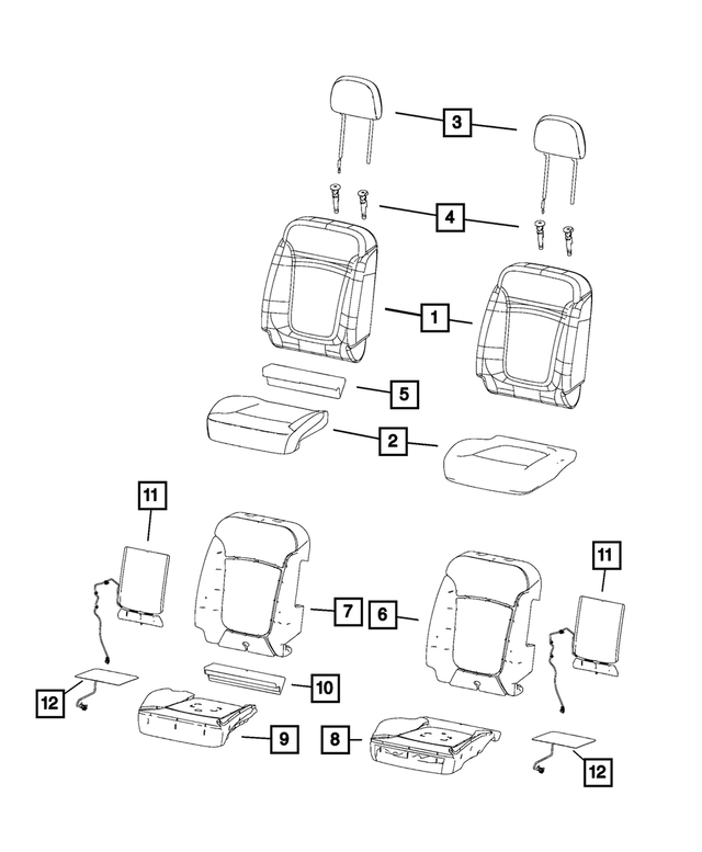 6AM22PS4AA - : Front Seat Back Cover, Left for Mopar Image